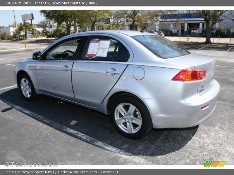 Apex Silver Metallic / Black 2009 Mitsubishi Lancer ES