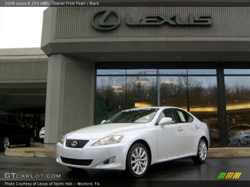 Glacier Frost Pearl / Black 2008 Lexus IS 250 AWD