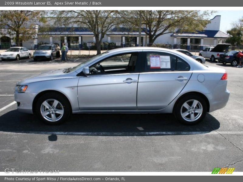 Apex Silver Metallic / Black 2009 Mitsubishi Lancer ES