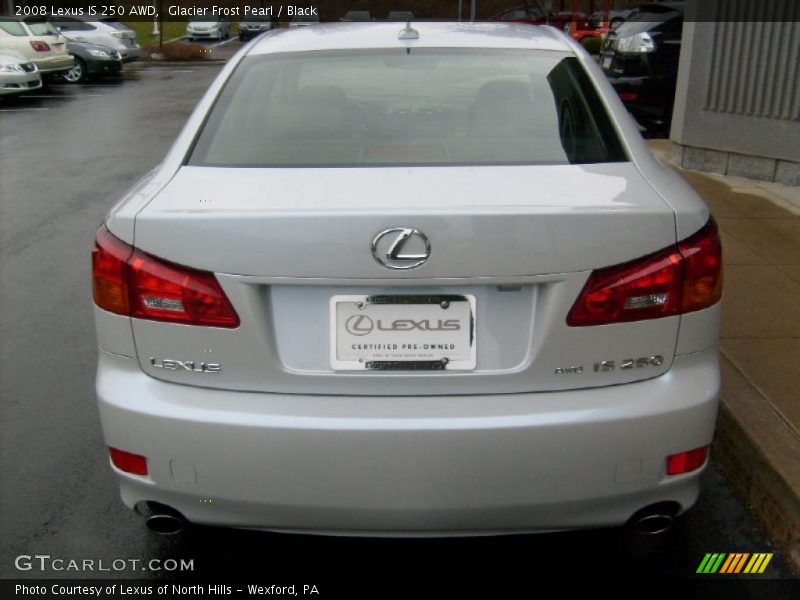 Glacier Frost Pearl / Black 2008 Lexus IS 250 AWD