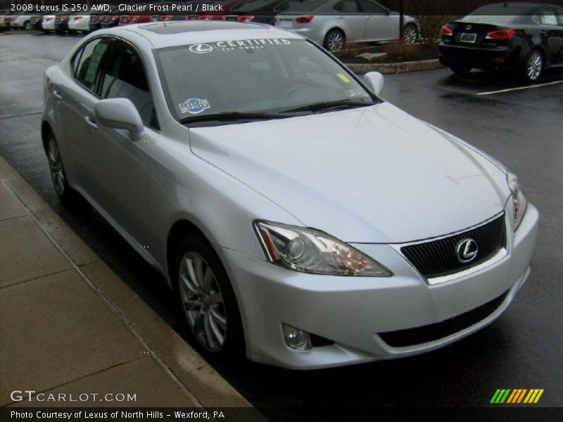 Glacier Frost Pearl / Black 2008 Lexus IS 250 AWD