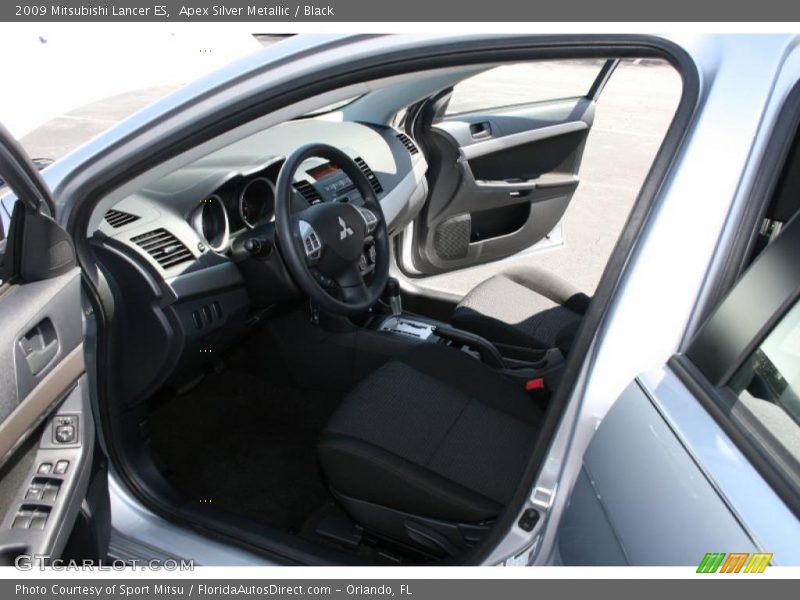 Apex Silver Metallic / Black 2009 Mitsubishi Lancer ES