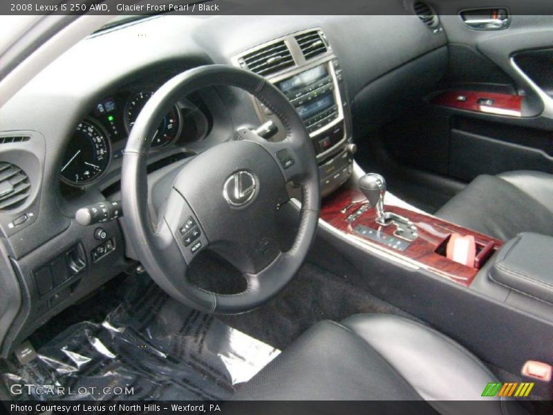 Glacier Frost Pearl / Black 2008 Lexus IS 250 AWD