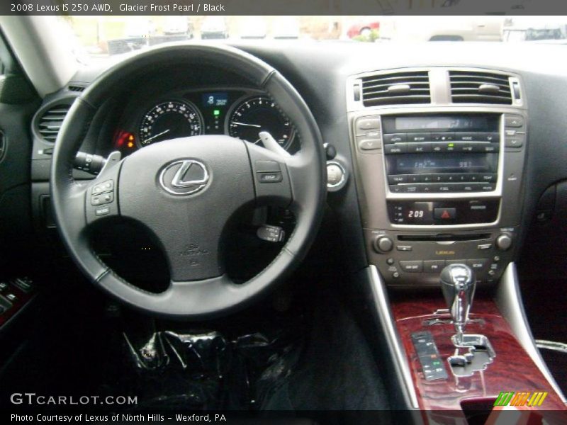 Glacier Frost Pearl / Black 2008 Lexus IS 250 AWD