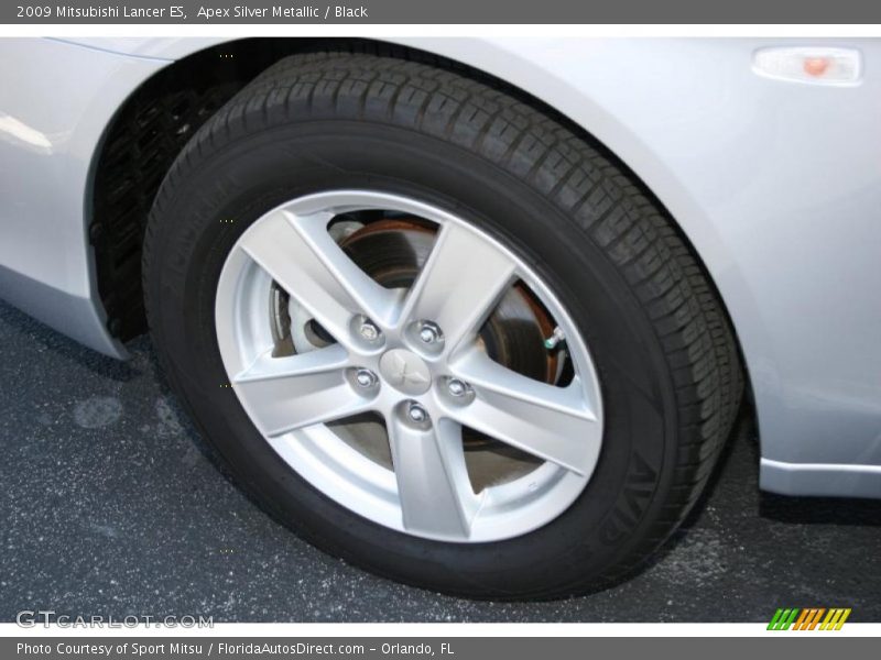 Apex Silver Metallic / Black 2009 Mitsubishi Lancer ES