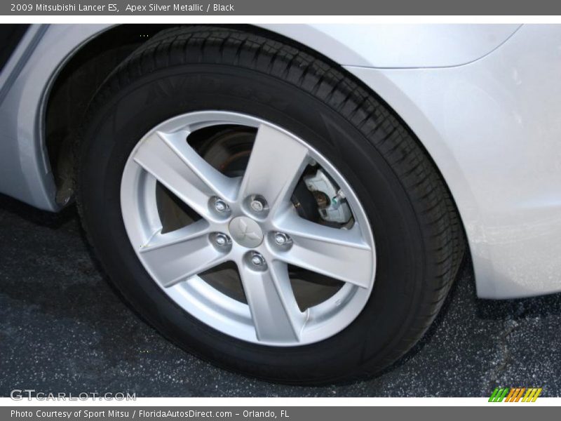 Apex Silver Metallic / Black 2009 Mitsubishi Lancer ES