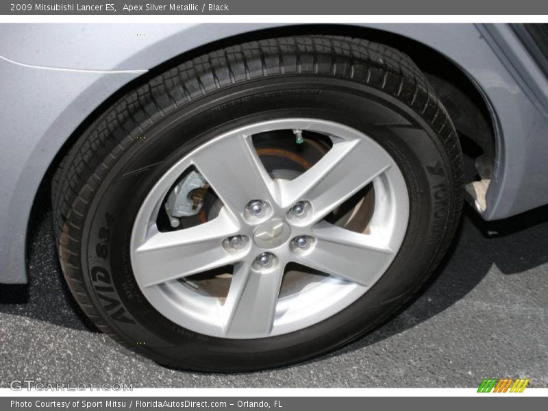 Apex Silver Metallic / Black 2009 Mitsubishi Lancer ES