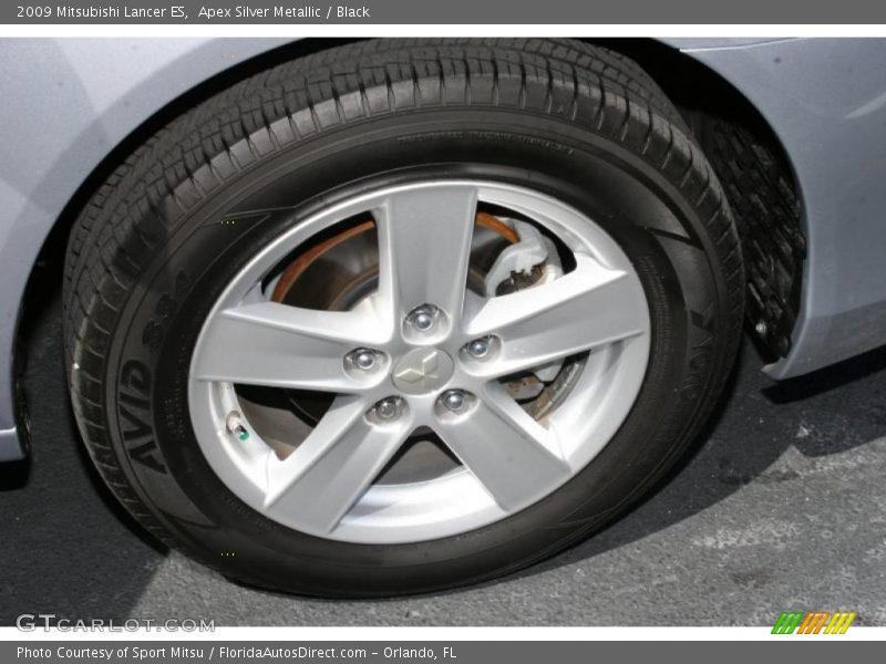 Apex Silver Metallic / Black 2009 Mitsubishi Lancer ES