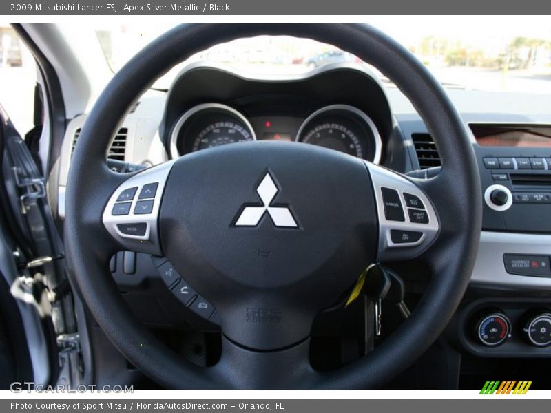 Apex Silver Metallic / Black 2009 Mitsubishi Lancer ES