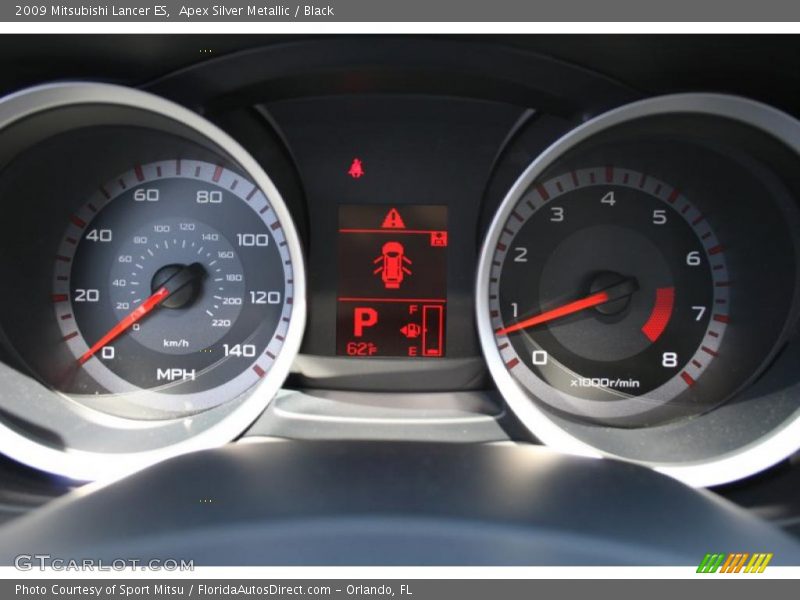 Apex Silver Metallic / Black 2009 Mitsubishi Lancer ES