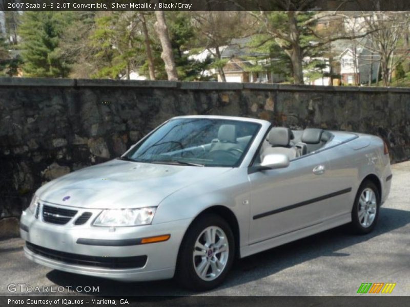 Silver Metallic / Black/Gray 2007 Saab 9-3 2.0T Convertible