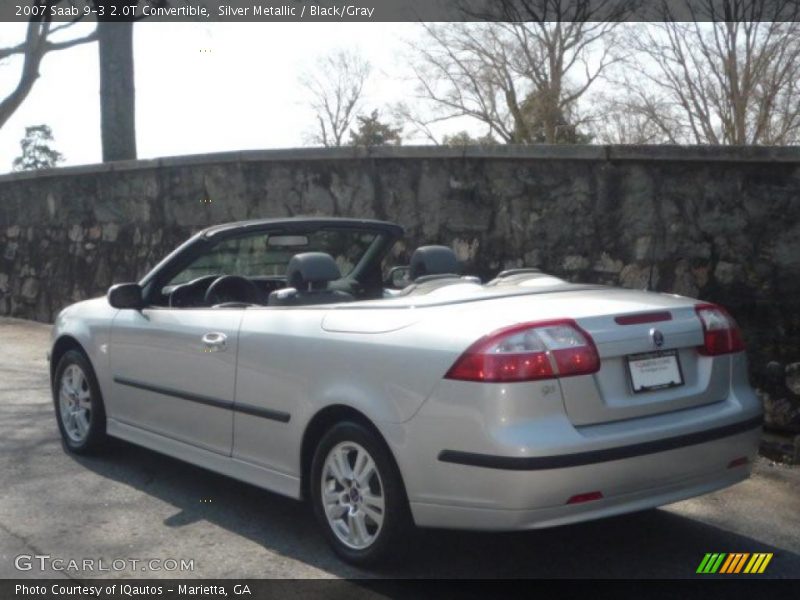 Silver Metallic / Black/Gray 2007 Saab 9-3 2.0T Convertible