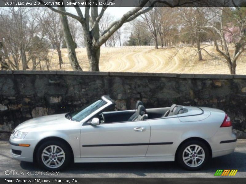 Silver Metallic / Black/Gray 2007 Saab 9-3 2.0T Convertible