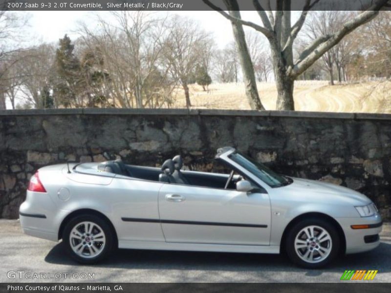 Silver Metallic / Black/Gray 2007 Saab 9-3 2.0T Convertible