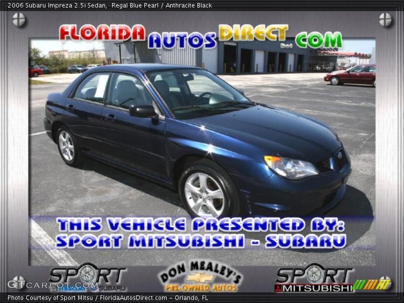 Regal Blue Pearl / Anthracite Black 2006 Subaru Impreza 2.5i Sedan