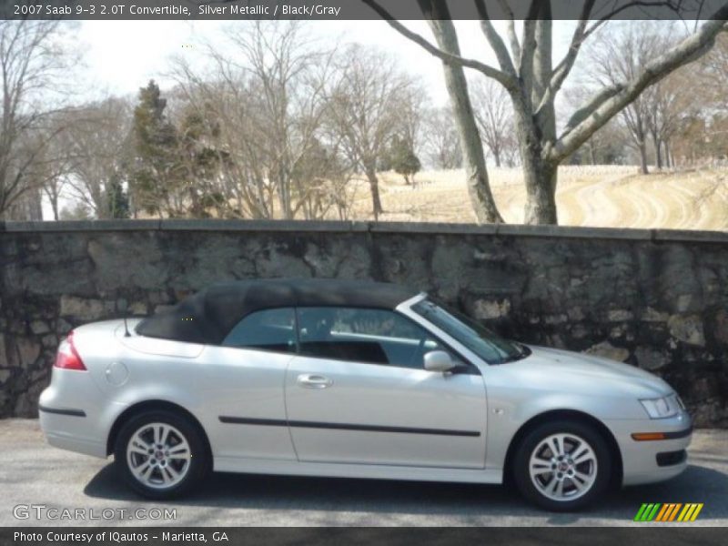 Silver Metallic / Black/Gray 2007 Saab 9-3 2.0T Convertible