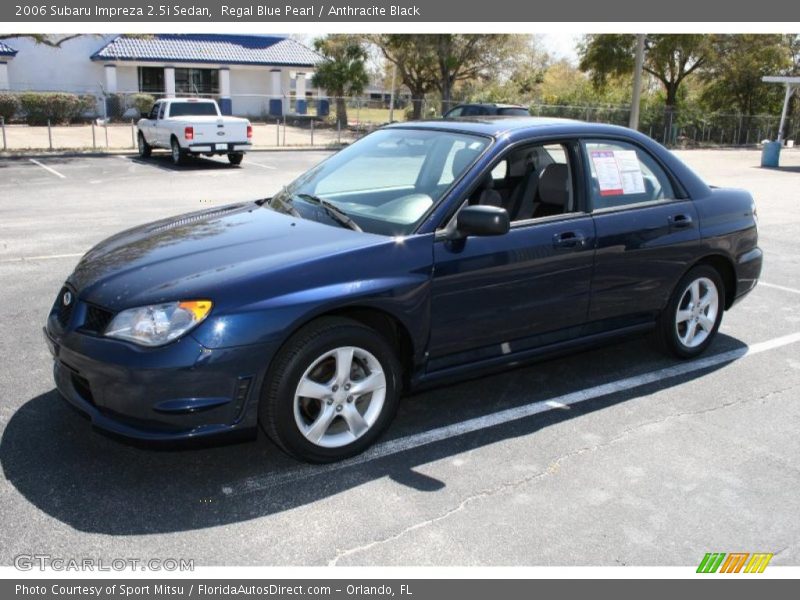 Regal Blue Pearl / Anthracite Black 2006 Subaru Impreza 2.5i Sedan