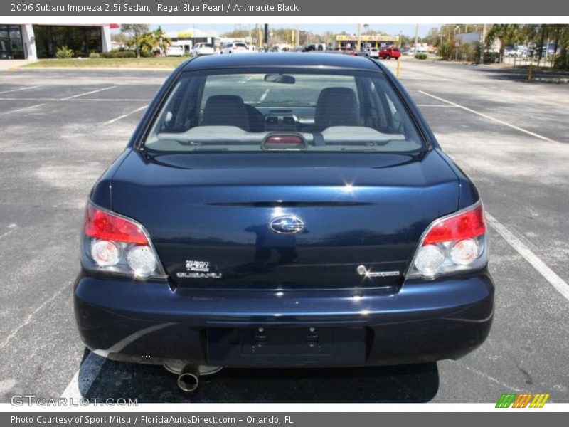 Regal Blue Pearl / Anthracite Black 2006 Subaru Impreza 2.5i Sedan