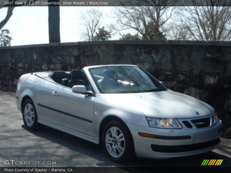 Silver Metallic / Black/Gray 2007 Saab 9-3 2.0T Convertible
