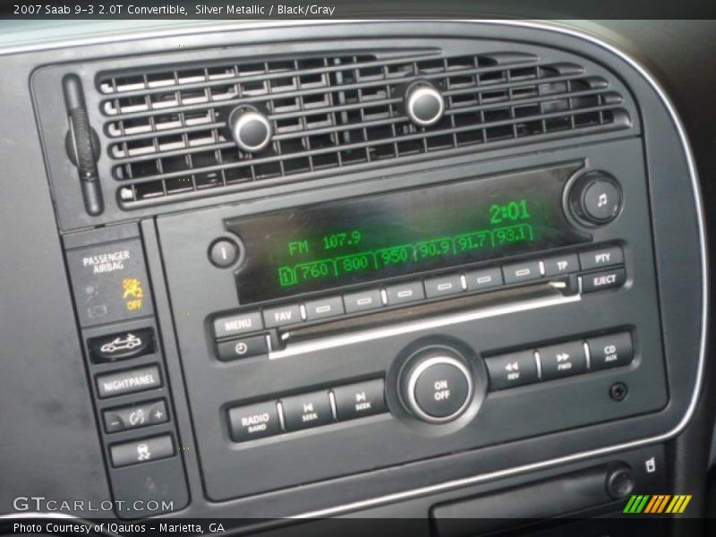 Silver Metallic / Black/Gray 2007 Saab 9-3 2.0T Convertible
