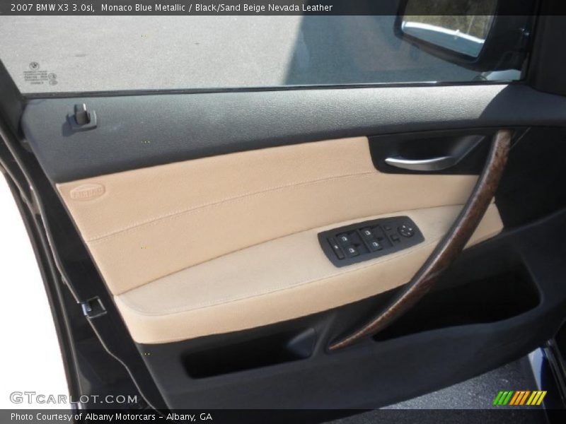 Monaco Blue Metallic / Black/Sand Beige Nevada Leather 2007 BMW X3 3.0si