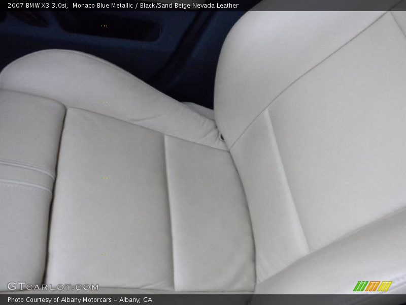 Monaco Blue Metallic / Black/Sand Beige Nevada Leather 2007 BMW X3 3.0si