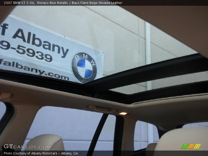Monaco Blue Metallic / Black/Sand Beige Nevada Leather 2007 BMW X3 3.0si
