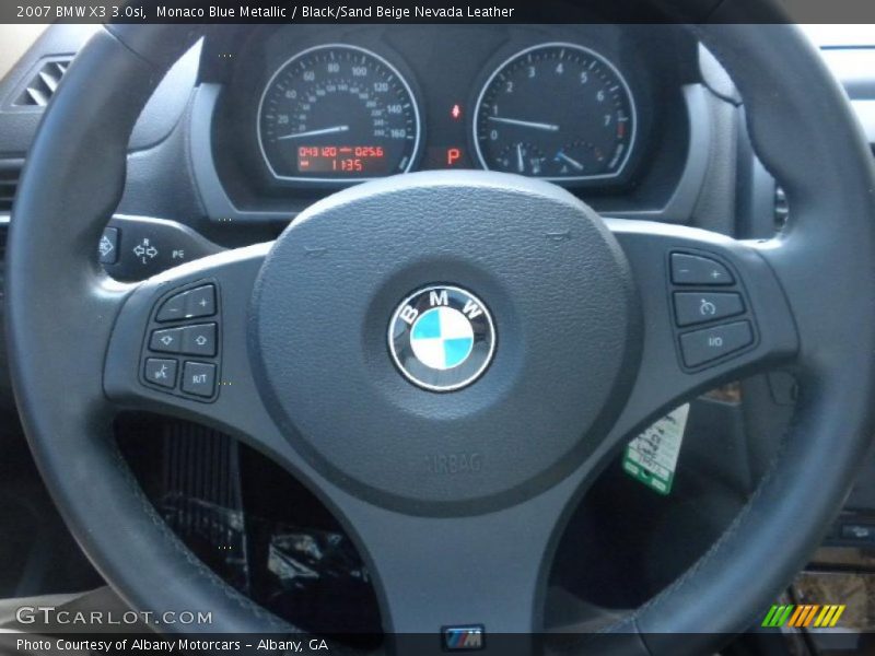 Monaco Blue Metallic / Black/Sand Beige Nevada Leather 2007 BMW X3 3.0si