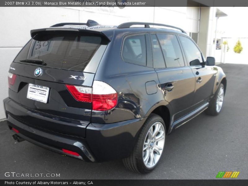 Monaco Blue Metallic / Black/Sand Beige Nevada Leather 2007 BMW X3 3.0si