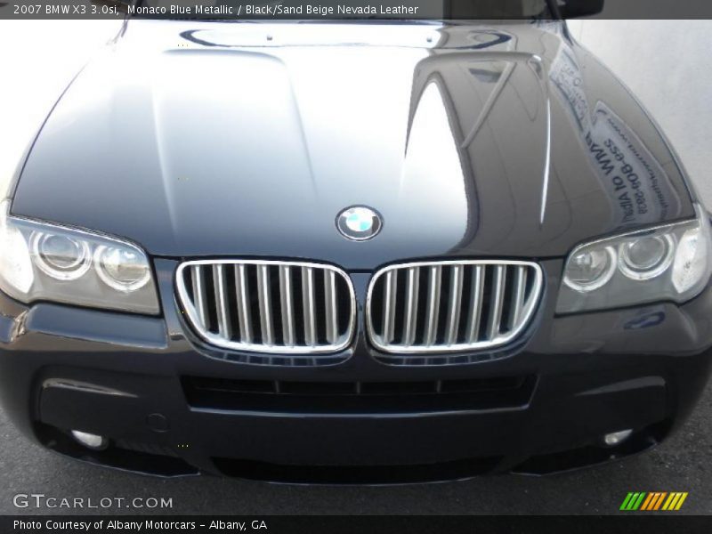 Monaco Blue Metallic / Black/Sand Beige Nevada Leather 2007 BMW X3 3.0si