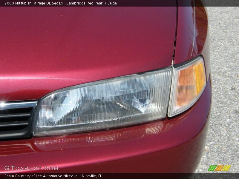 Cambridge Red Pearl / Beige 2000 Mitsubishi Mirage DE Sedan