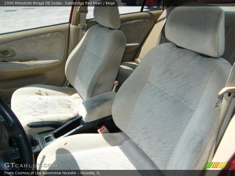 Cambridge Red Pearl / Beige 2000 Mitsubishi Mirage DE Sedan