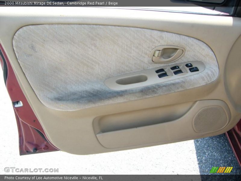 Cambridge Red Pearl / Beige 2000 Mitsubishi Mirage DE Sedan