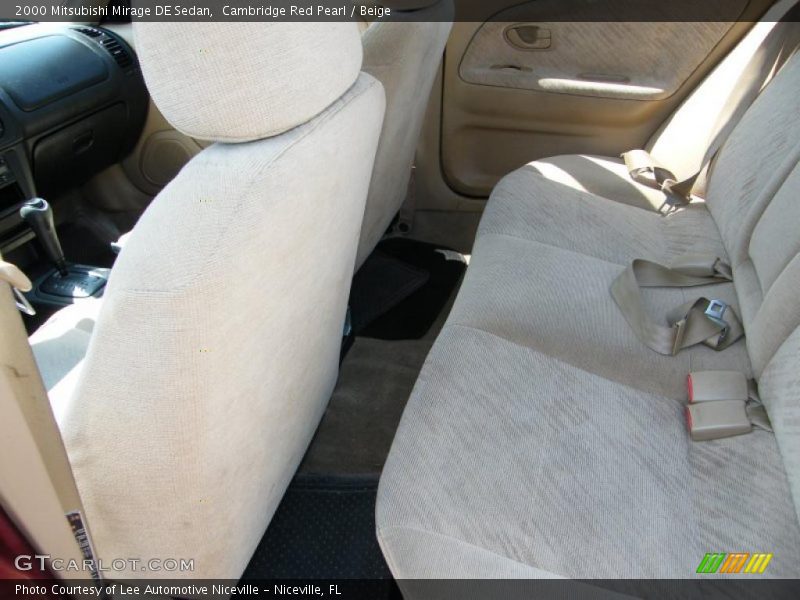 Cambridge Red Pearl / Beige 2000 Mitsubishi Mirage DE Sedan
