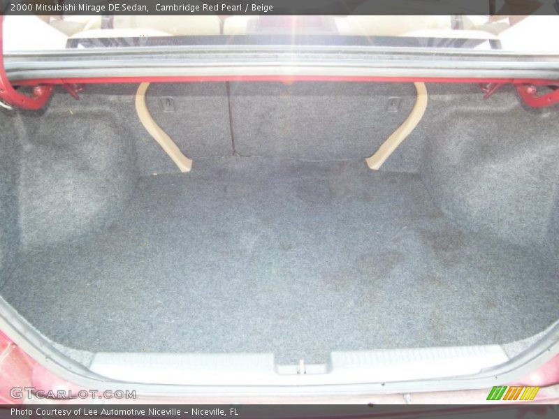 Cambridge Red Pearl / Beige 2000 Mitsubishi Mirage DE Sedan