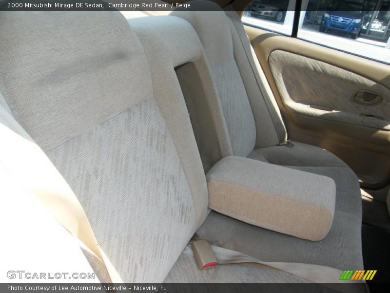 Cambridge Red Pearl / Beige 2000 Mitsubishi Mirage DE Sedan