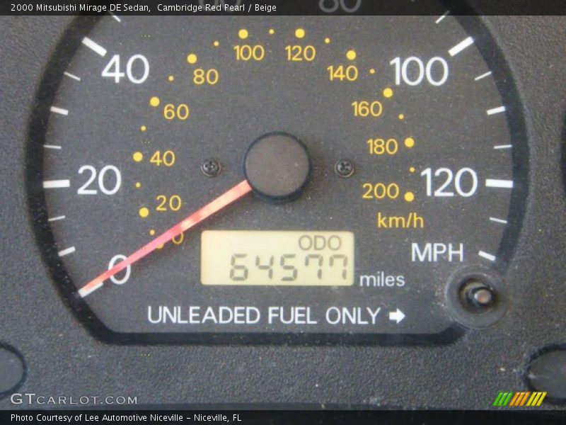 Cambridge Red Pearl / Beige 2000 Mitsubishi Mirage DE Sedan