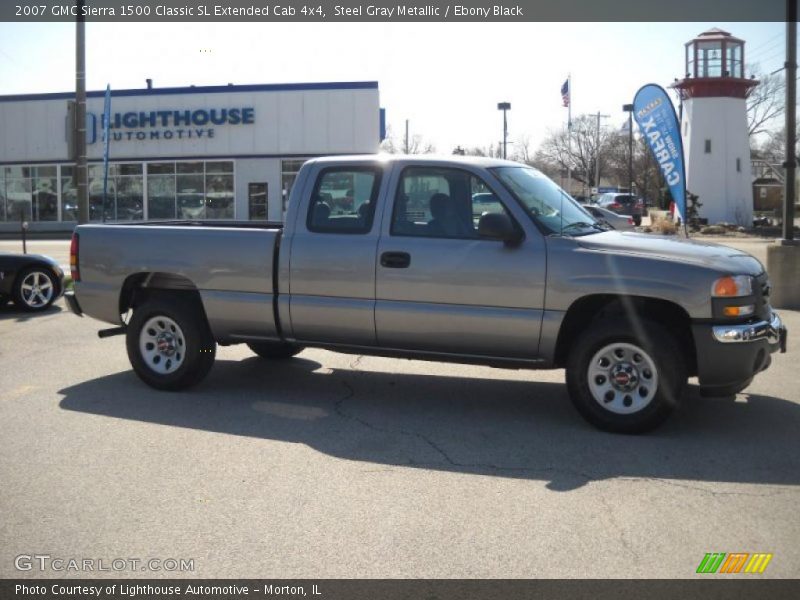 Steel Gray Metallic / Ebony Black 2007 GMC Sierra 1500 Classic SL Extended Cab 4x4