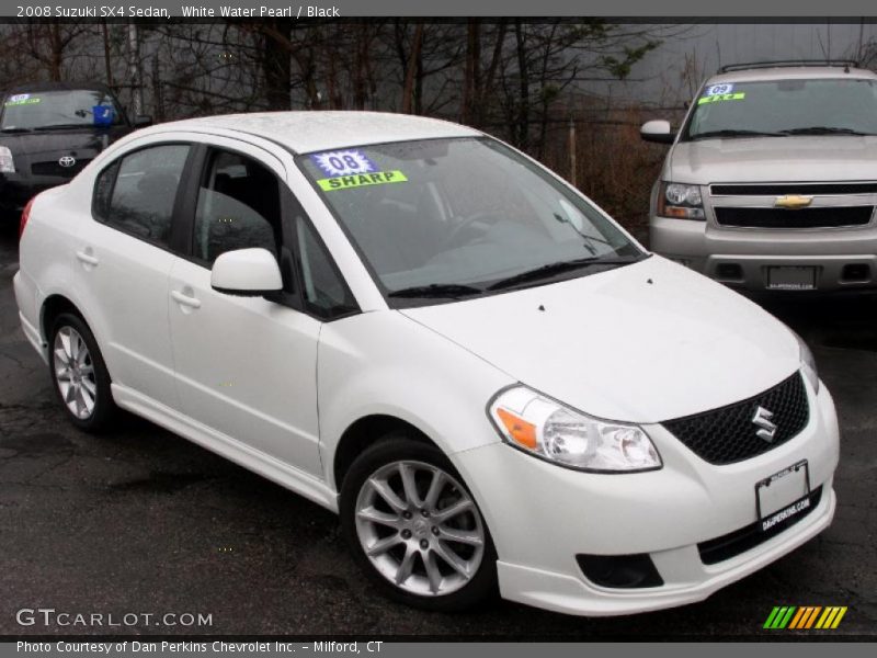 White Water Pearl / Black 2008 Suzuki SX4 Sedan