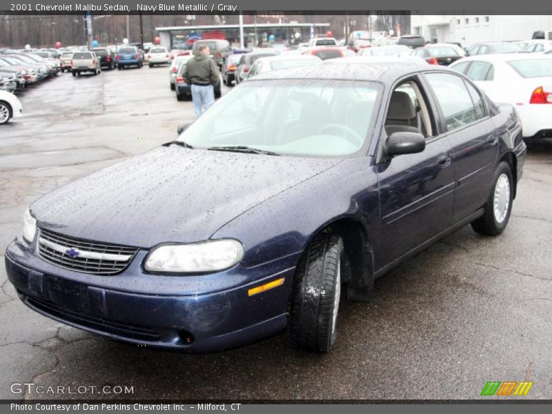 Navy Blue Metallic / Gray 2001 Chevrolet Malibu Sedan
