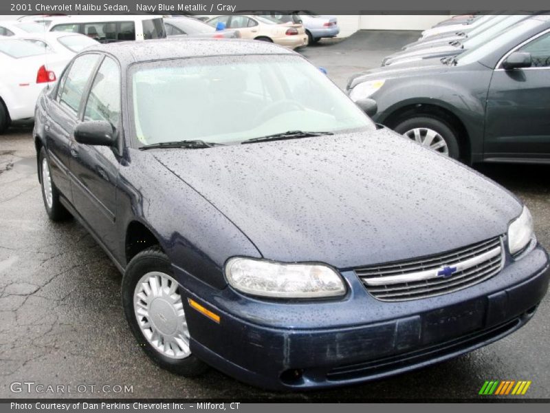 Navy Blue Metallic / Gray 2001 Chevrolet Malibu Sedan