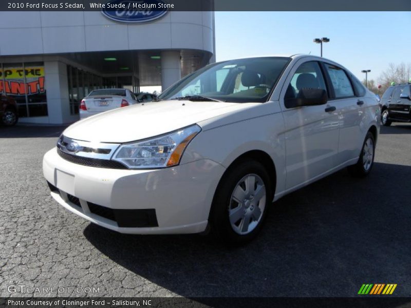 White Suede / Medium Stone 2010 Ford Focus S Sedan