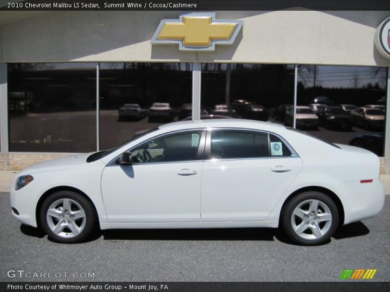 Summit White / Cocoa/Cashmere 2010 Chevrolet Malibu LS Sedan