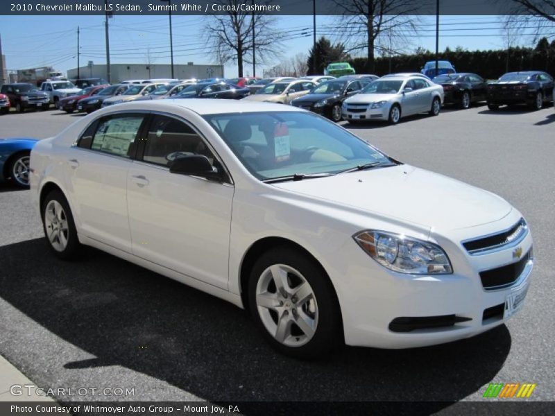 Summit White / Cocoa/Cashmere 2010 Chevrolet Malibu LS Sedan