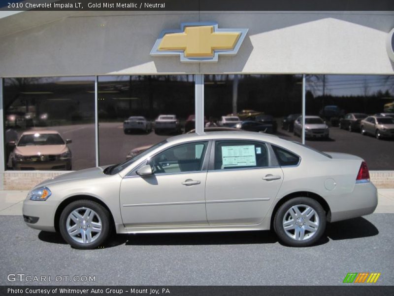 Gold Mist Metallic / Neutral 2010 Chevrolet Impala LT