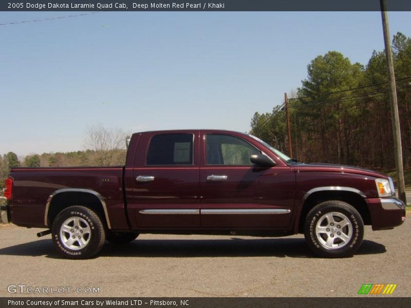 Deep Molten Red Pearl / Khaki 2005 Dodge Dakota Laramie Quad Cab