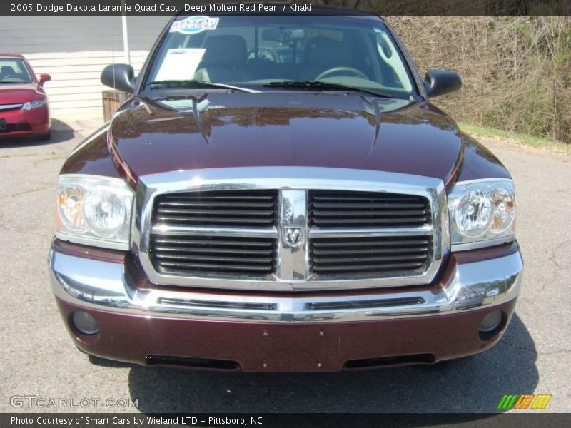 Deep Molten Red Pearl / Khaki 2005 Dodge Dakota Laramie Quad Cab