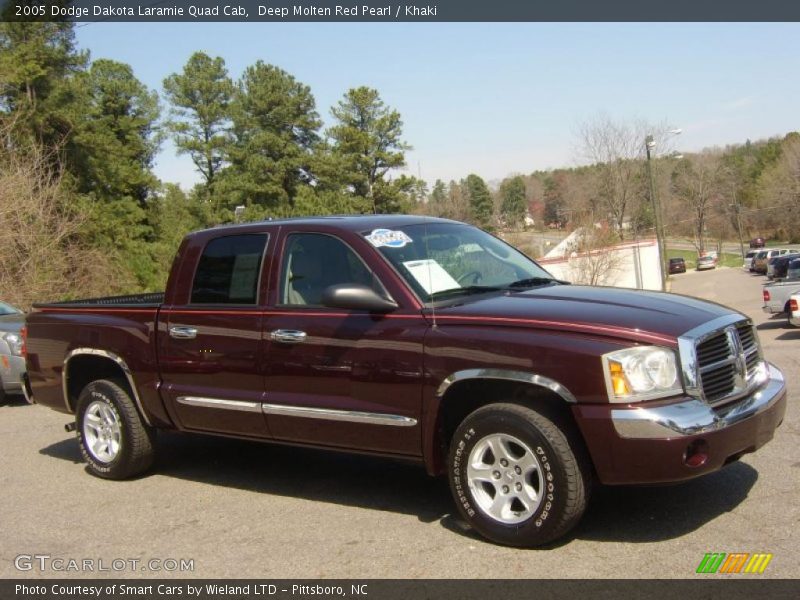 Deep Molten Red Pearl / Khaki 2005 Dodge Dakota Laramie Quad Cab