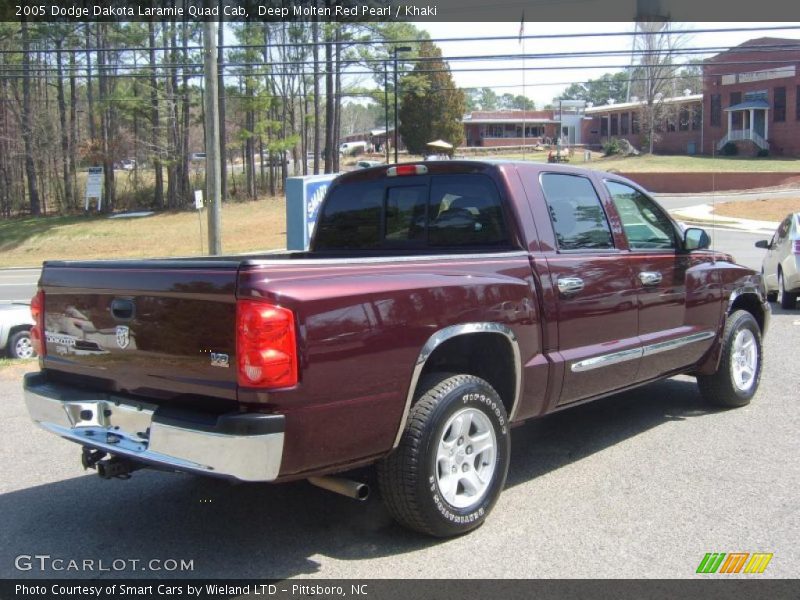 Deep Molten Red Pearl / Khaki 2005 Dodge Dakota Laramie Quad Cab