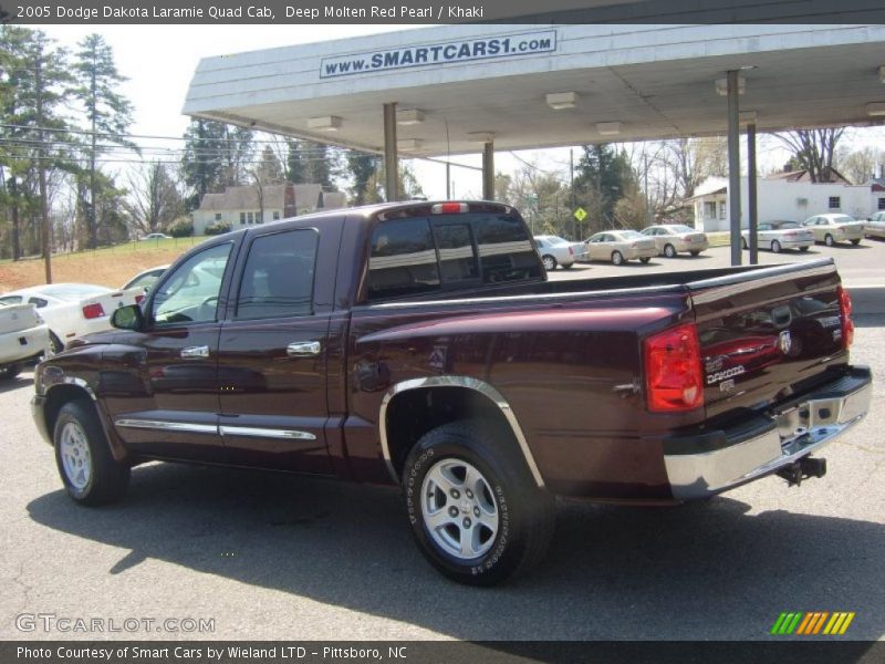 Deep Molten Red Pearl / Khaki 2005 Dodge Dakota Laramie Quad Cab